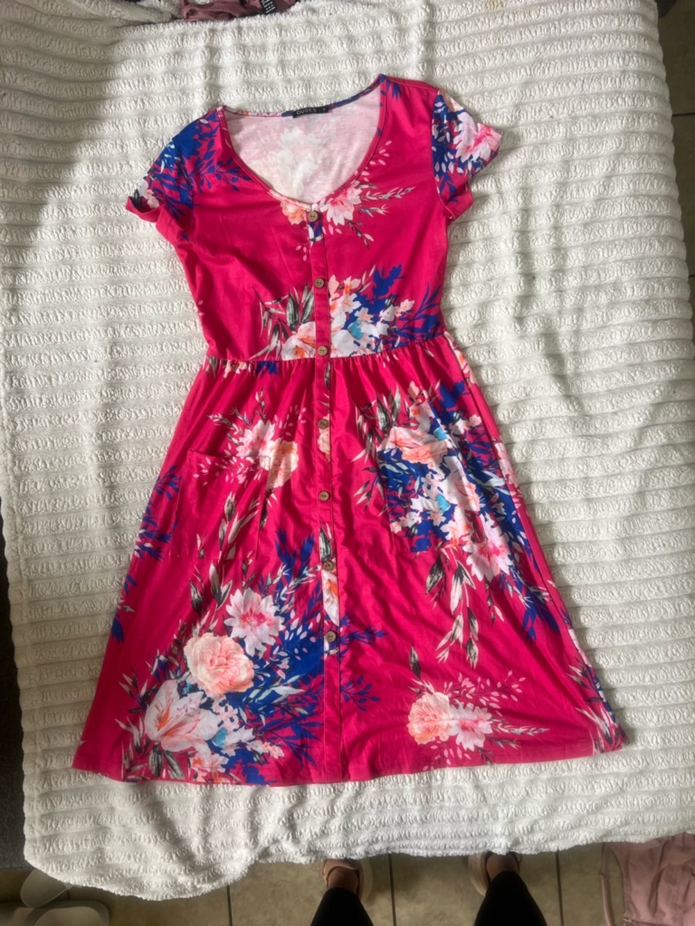 Hot pink floral dress